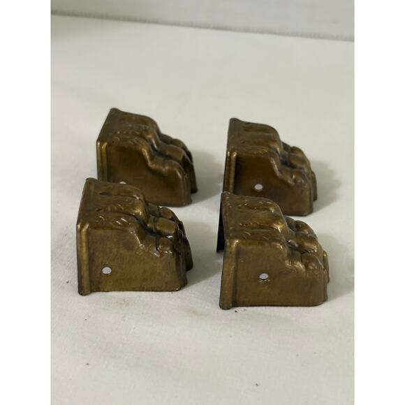 Vintage/Antique Four (4) Brass Lions Claw Toes-Small Table Toe Caps-Three Toes - Picture 5 of 5